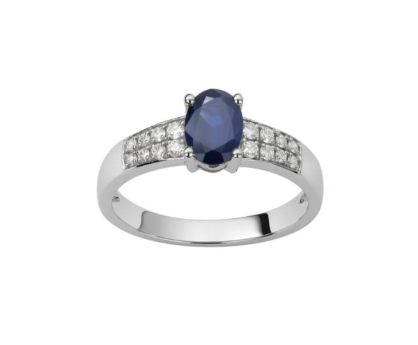 Bague or saphir et diamants