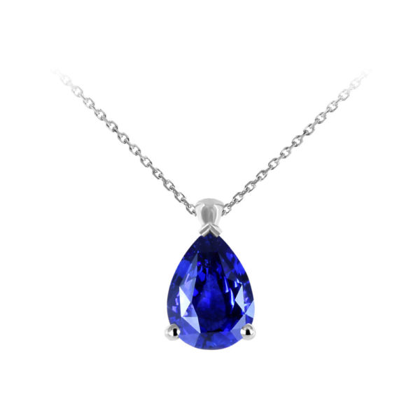 Collier or et saphir poire Waskoll
