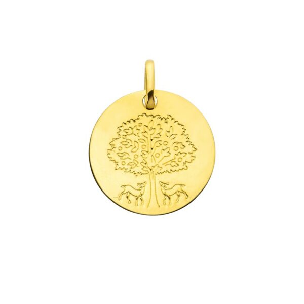 Médaille arbre de vie aux 2 biches or Augis
