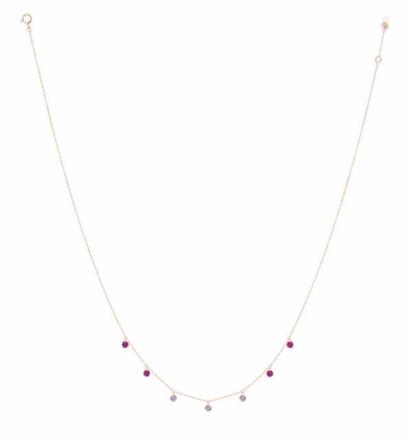 Collier or et pierres La Brune & la Blonde: collection confetti rose