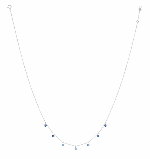Collier or et saphirs La Brune & la Blonde: confetti bleu CL0040WGSA