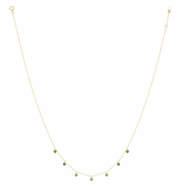 Collier or et pierres La Brune & la Blonde: confetti vert CL0041YGTS