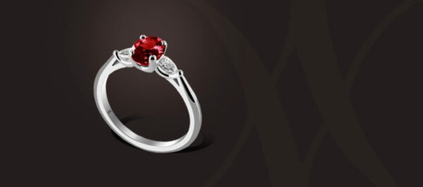 Bague or rubis et diamants Waskoll: collection Promesse