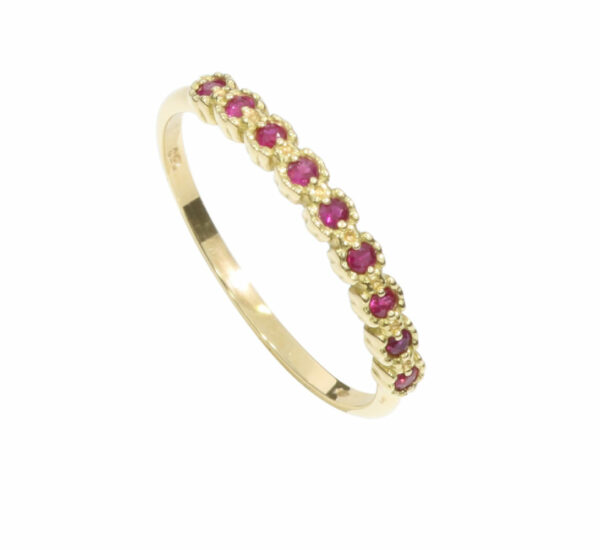 BAGUE OR JAUNE ET RUBIS