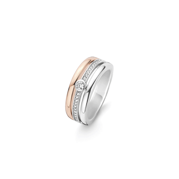 BAGUE plaqué-or rose /argent TISENTO: 12094ZR