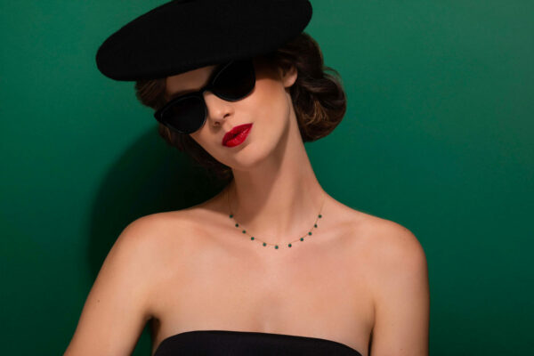 Collier or et pierres La Brune & la Blonde: Polka CL0105YGMC – Image 2