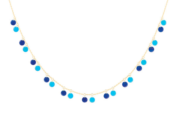 Collier or et pierres La Brune & la Blonde: collection Polka
