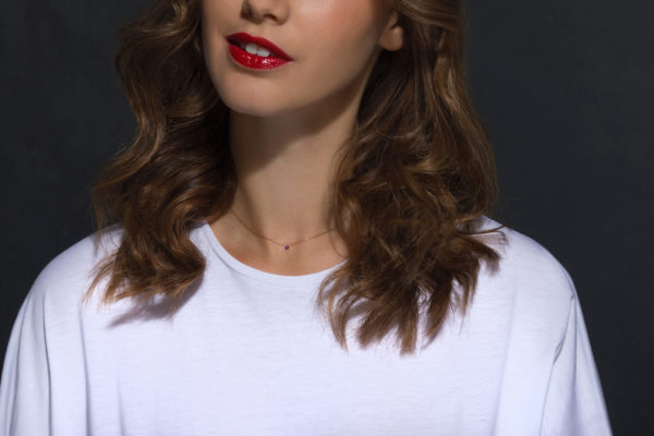Collier or et rubis La Brune & la Blonde: collection confetti – Image 2