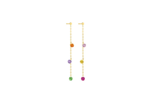 Pendants or et pierres la Brune & la Blonde: confetti EA0038YGRA