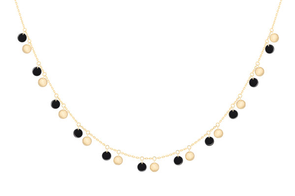 Collier or et pierres La Brune & la Blonde: collection Polka