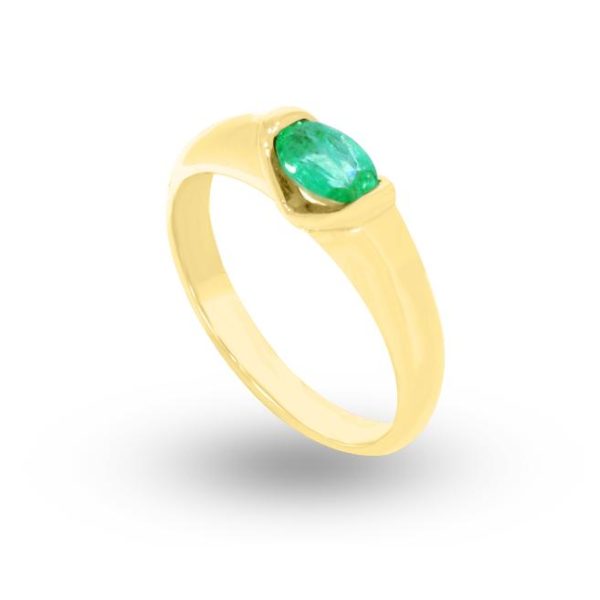 Bague or et émeraude