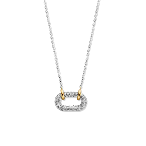 Collier argent/plaqué or Tisento: 34010ZY/42