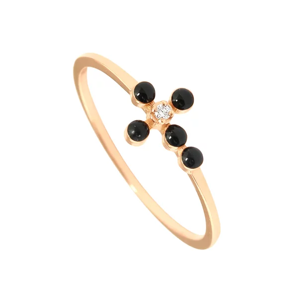 Bague or gigi CLOZEAU: croix perlée B2CP001R20DI