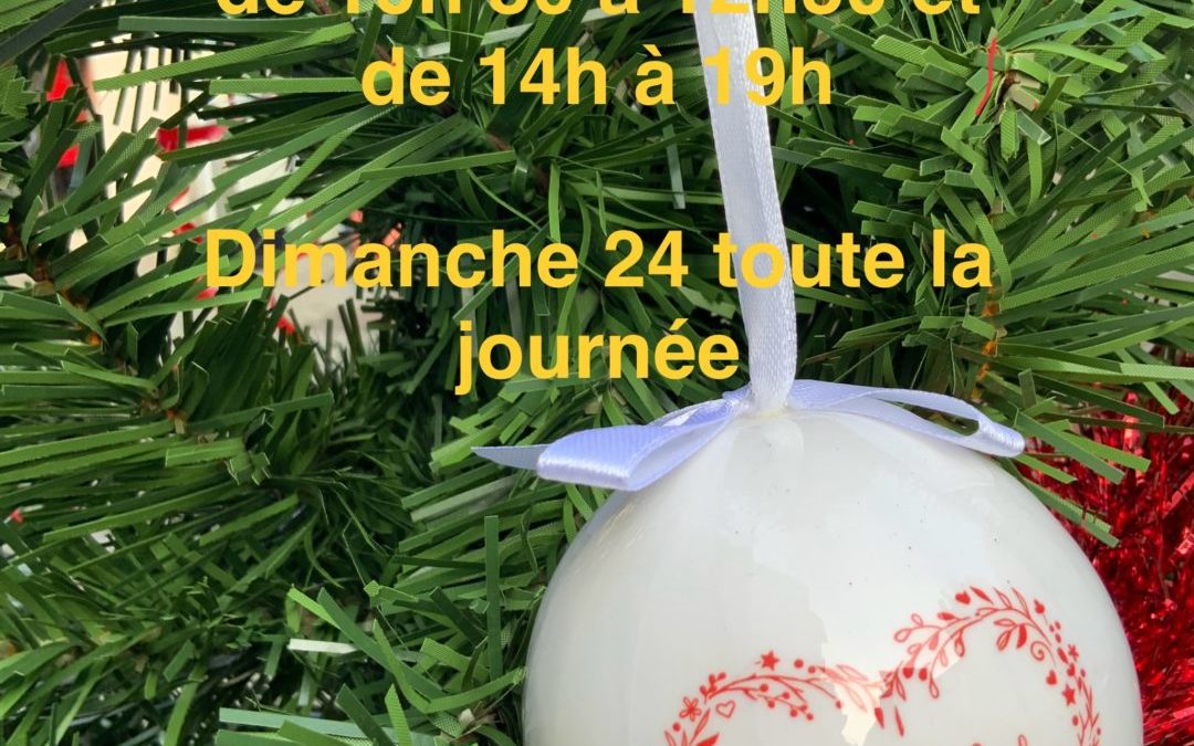 Nous sommes ouverts les dimanches 17, le 24  et le lundi 18