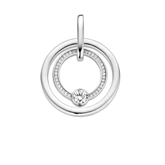 Pendentif Argent Massif 925 – Topaze Bleue Et Zirconium Blanc – 2,65g