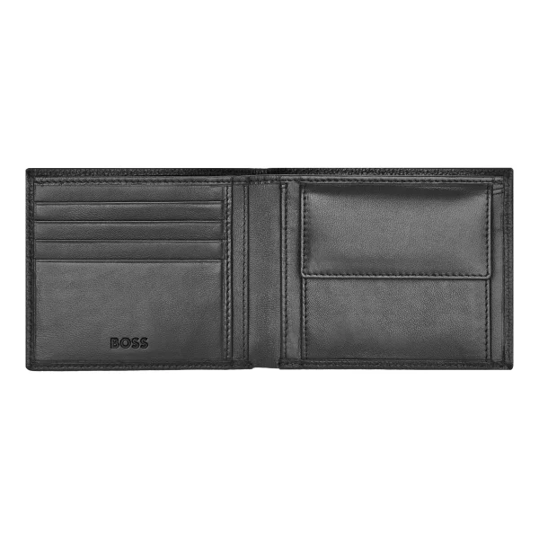Porte-cartes, porte monnaie Hugo Boss: Classic Grained Black HLM416A – Image 2