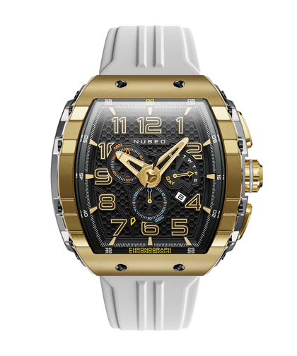 Montre homme NUBEO: MAGELLAN 24H chrono rétrograde blanc NB-6088-06