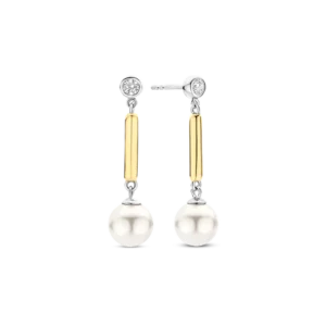Pendants d'oreilles argent/plaqué or Tisento 78011YP