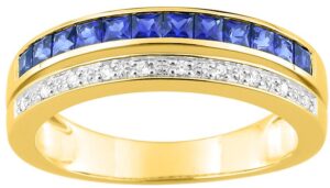 Bague or saphirs et diamants