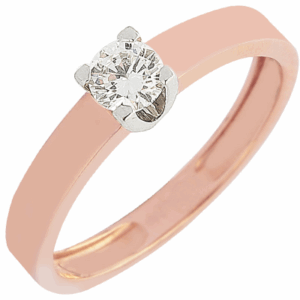 Solitaire or et diamant