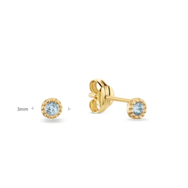 Boucles d'oreilles or Jackie Gold: Grimaldi Blue Topaz Studs JKE25.512 – Image 3