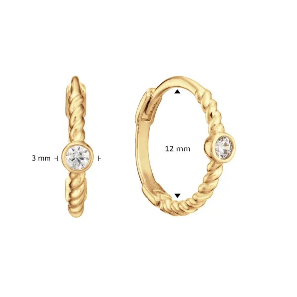 Boucles d'oreilles or Jackie Gold: Oasis White Topaz Hoops JKE24.447 – Image 3