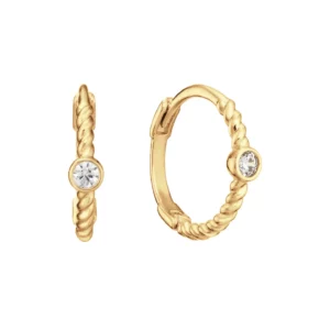 Boucles d'oreilles or Jackie Gold: Oasis White Topaz Hoops JKE24.447