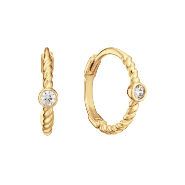 Boucles d'oreilles or Jackie Gold: Oasis White Topaz Hoops JKE24.447