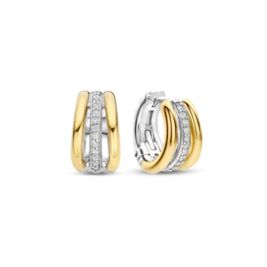 Créoles argent/plaqué-or: Tisento 78010ZY