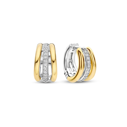 Créoles argent/plaqué-or: Tisento 78010ZY