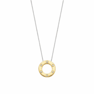 Collier ARGENT/PLAQUE OR JAUNE: TISENTO 34117ZY/42