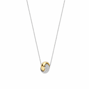 Collier ARGENT/PLAQUE OR JAUNE: TISENTO 34118ZY/42